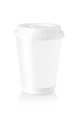 A Disposable Coffee Cup With Blank Label  - Clipping Path