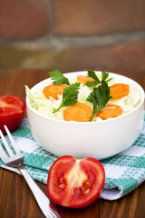 Vegetable salad with cabbage
