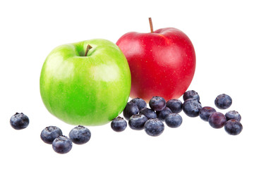 Äpfel und Blaubeeren