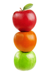 Apfel Äpfel Ernte Obst Früchte isoliert Essen Ampel gesund Vitamine