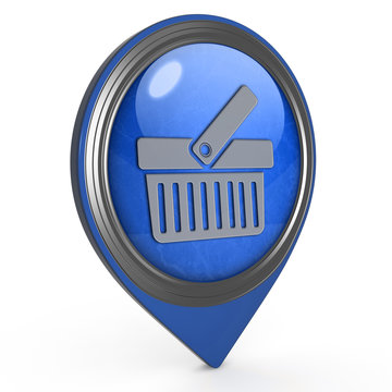 shopping cart pointer icon on white background
