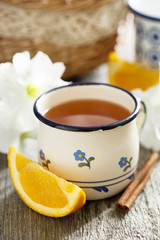 Hot cider with orange