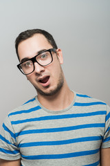 Obraz premium Portrait of young executive looking very excited