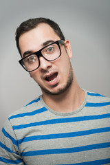 Obraz premium Portrait of young executive looking very excited