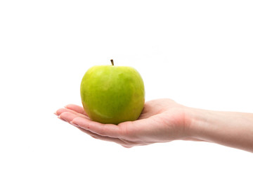  hand with an apple