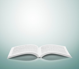 Open book isolated soft background