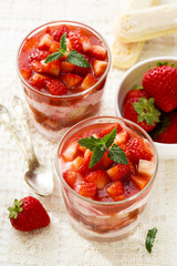 Strawberry dessert with fresh berries