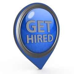 Get hired pointer icon on white background