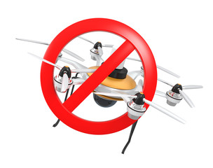 No drone symbol mark for privacy protection concept