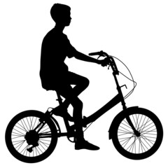 Silhouette of a cyclist male.  vector illustration.