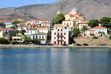 galaxidi town next to the Mediterranean sea in greece	