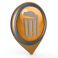 trash can pointer icon on white background