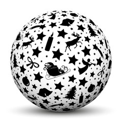 Weihnachtskugel, Symbole, weihnachtlich, Silhouette, Textur, 3D