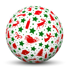 Weihnachtskugel, Symbole, weihnachtlich, Silhouette, Textur, 3D