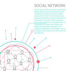Social Media Circles, Network Illustration, Vector, Icon