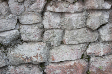 rough stone background old concrete wall crack