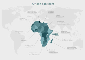 Fototapeta premium infographics continent Africa green and gray