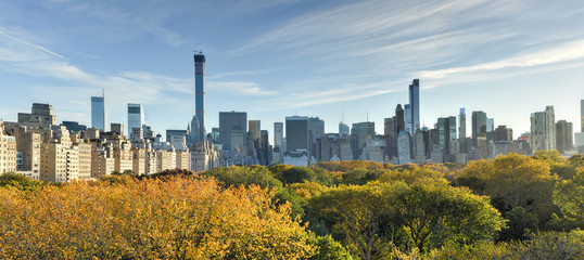 Central Park, Autumn, New York - obrazy, fototapety, plakaty