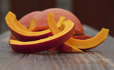 Pumpkin art in autumn time