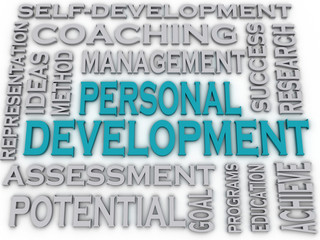 3d imagen Personal development  issues and concepts word cloud b