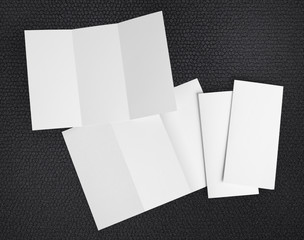 blank white folding paper flyer