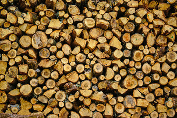 Wooden logs background