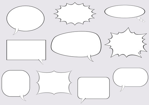 black and white speech bubbles comic template