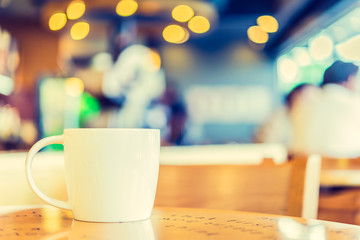 Coffee cup in coffee shop