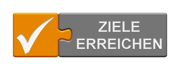 Puzzle Btton orange grau: Ziele erreichen