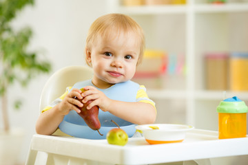 baby kid child boy eating fruits