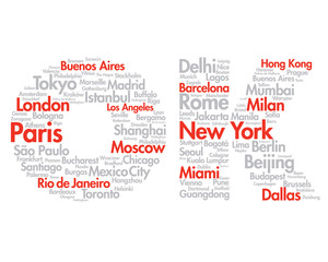 Travel around the world concept made with words drawing OK