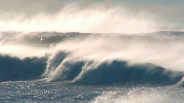 Ocean big wave sea spray sunset sky