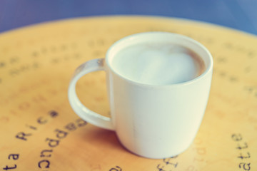 Coffee cup in coffee shop