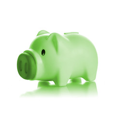 Green piggy bank