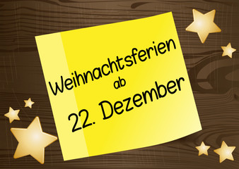 Weihnachtsferien ab 22. Dezember