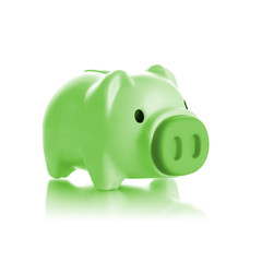 Green piggy bank