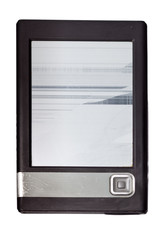 The broken electronic book with the rejected screen