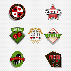 Casino and gambling labels and symbols