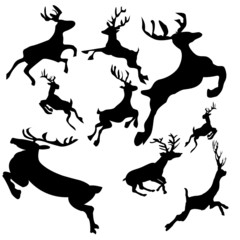 Christmas-Silhouette Reindeer Vectors