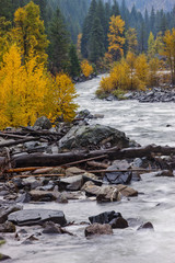Wenatchee river in autumn.