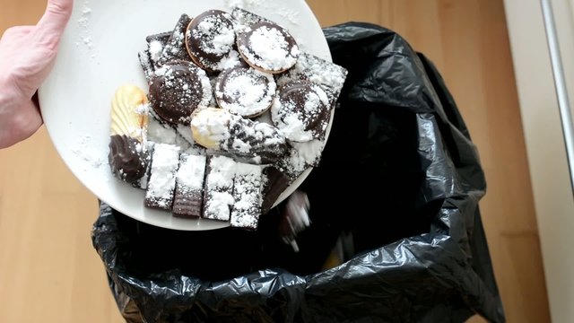 cookies and sweets - thrown into waste