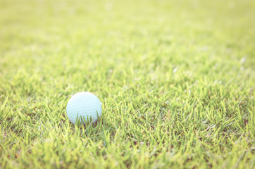 Golf ball on green grass