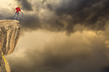 Climber on the edge.