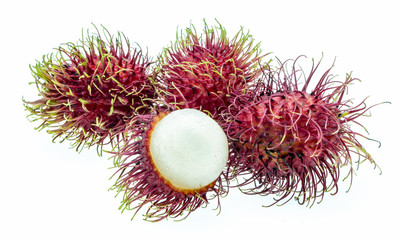 rambutan sweet delicious fruit isolated on white background