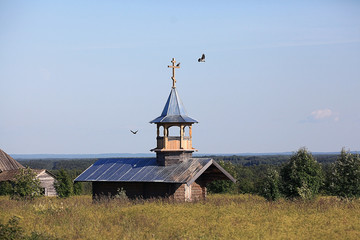 wooden chapel in the field