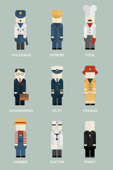 Set of professionals isolated characters