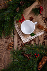 Obraz na płótnie Canvas coffee with christmas decoration