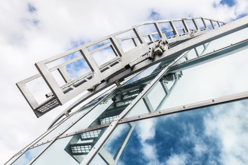 Glass architecture, sky reflection