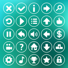 Yellow game icons buttons