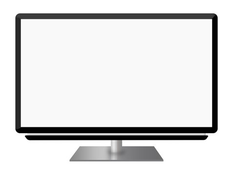 Widescreen led or lcd  tv monitor isolated on white background